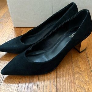 MICHAEL Michael Kors Black Heels with Gold Accent